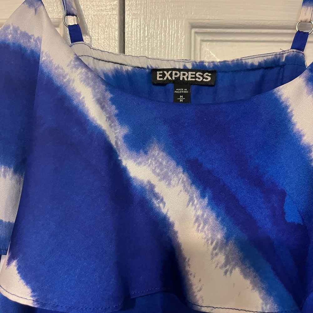 Express blue and white dress